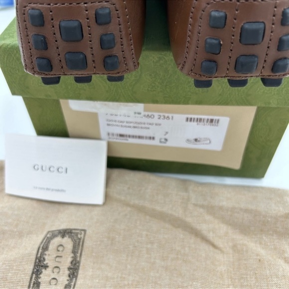 Men’s Gucci interlocking G leather driver loafers size 7 fits eight US main image 5